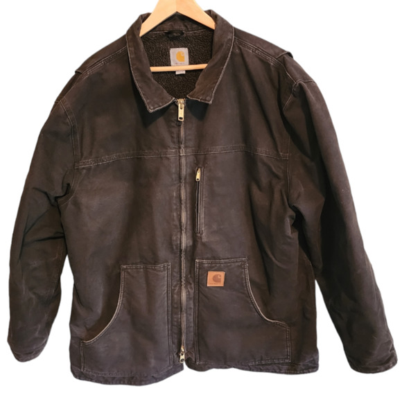 Carhartt Other - Carhartt Men's Black Ridge Coat Sherpa Lined C61 BL Size XL